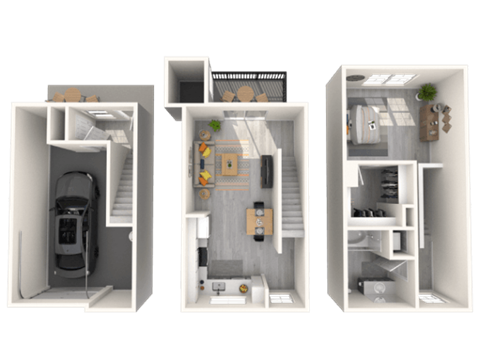 Floor plan for 1 bed, 1 bath, 898 sqft
